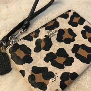 Coach cheetah print wristlet
